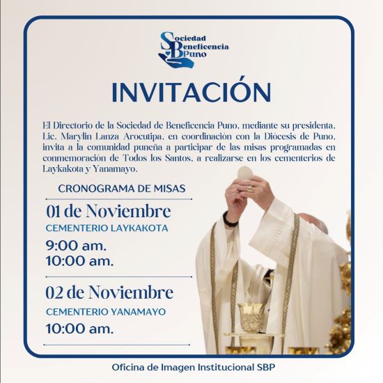 Invitación Misa por Todos los Santos