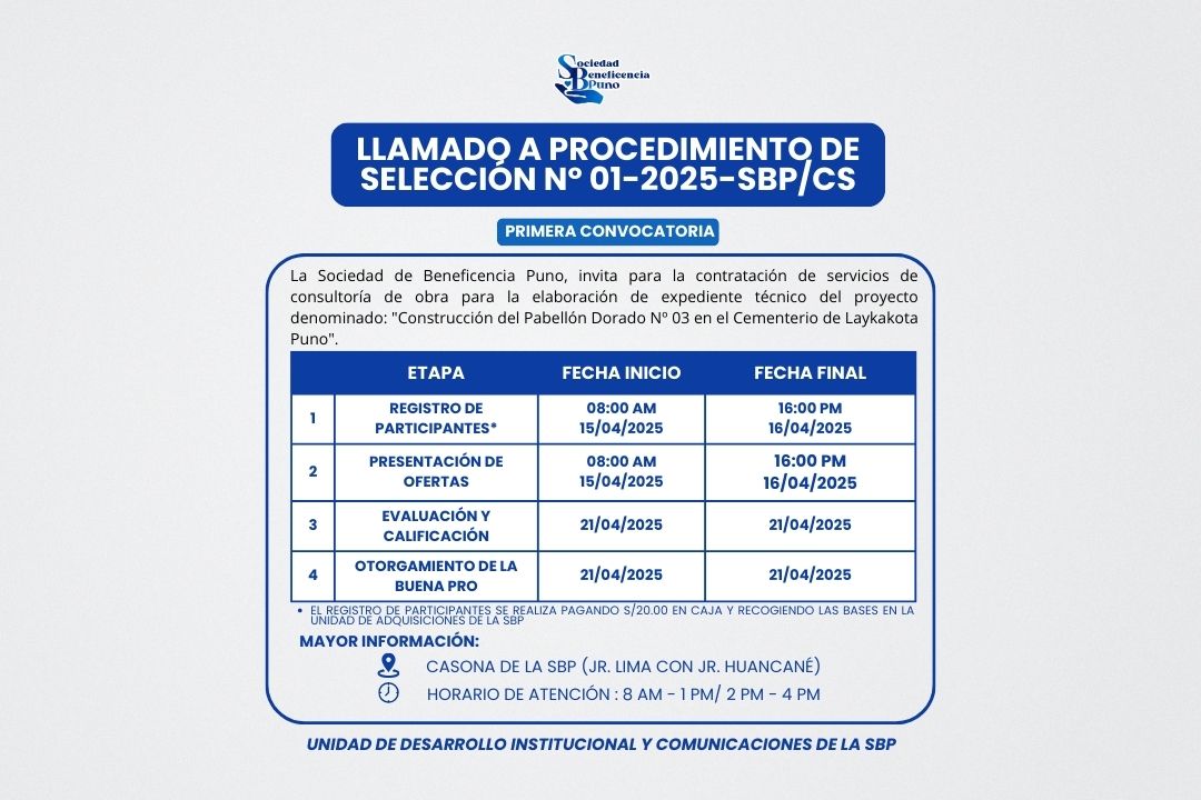 LLAMADO A PROCEDIMIENTO DE SELECCIÓN