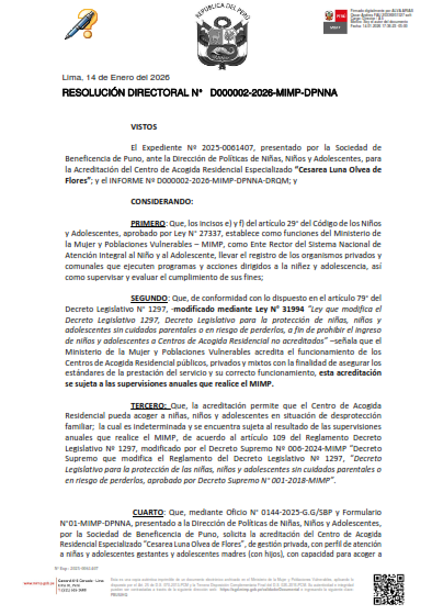 Resolución Directoral